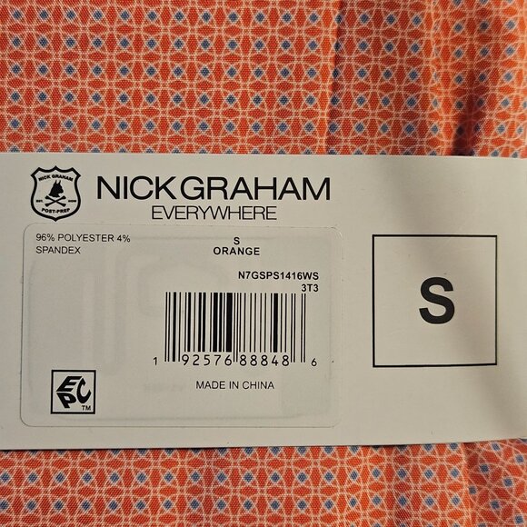 Nick Graham Mens Performance Stretch Sport Shirt Modern Fit S Orange - Picture 5 of 10
